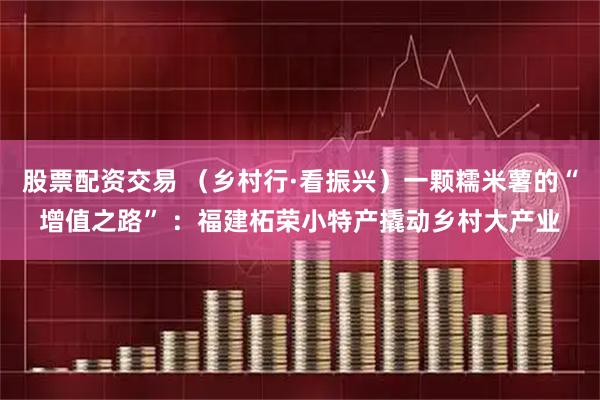 股票配资交易 （乡村行·看振兴）一颗糯米薯的“增值之路” ：福建柘荣小特产撬动乡村大产业