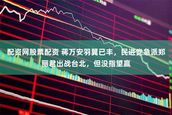 配资网股票配资 蒋万安羽翼已丰，民进党急派郑丽君出战台北，但没指望赢